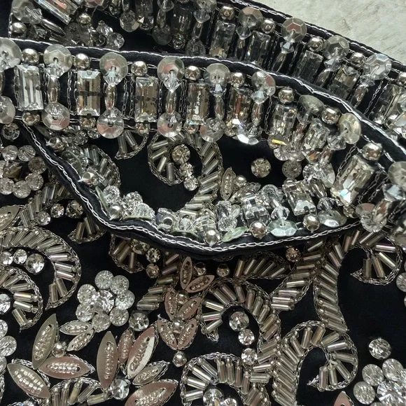 NWT Doen Heirloom Black and Silver Floral Lais Mini Bag - Picture 5 of 7